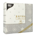 Product foto van Servetten zilver 40x40cm set van 50 X-Mas ROYAL Collection
