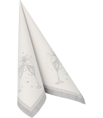 Product foto van Servetten zilver "Festivities" set van 50 ROYAL Collection