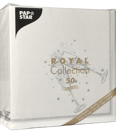 Product foto van Servetten zilver "Festivity" set van 50 ROYAL Collection
