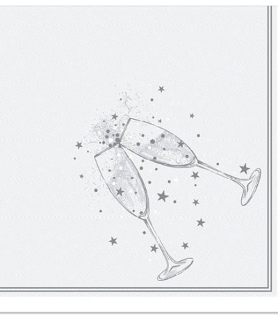 Product foto van Servetten zilver "Festivity" set van 50 ROYAL Collection