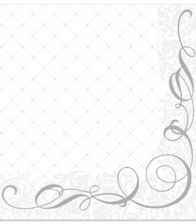 Product foto van Servetten zilver set van 50 40x40cm Royal Collection Megan