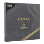 Product foto van Servetten zwart 40x40cm Ornaments set van 20