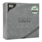 Product foto van Servetten zwart 40x40cm Royal Collection set van 50