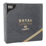 Product foto van Servetten zwart Arabesque set van 50 ROYAL Collection