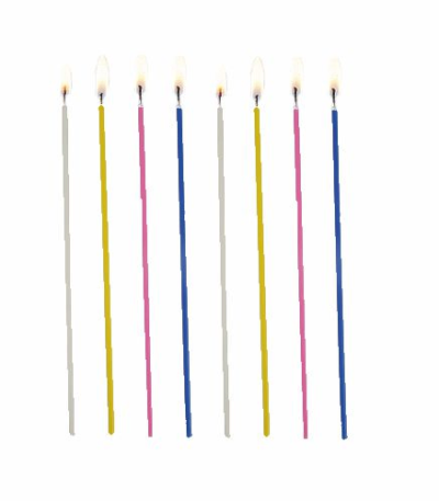 Product foto van Spaghettikaarsen assorti kleuren set van 18