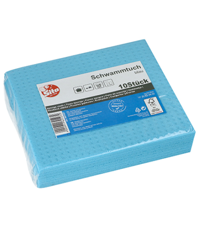 Product foto van Sponsdoeken blauw 20x18 cm set van 10
