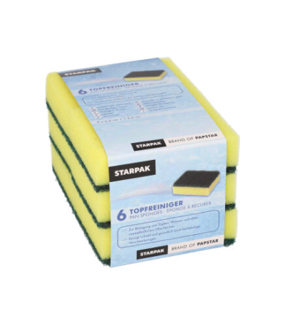 Product foto van Sponsenset hoekig geel/groen 6 stuks