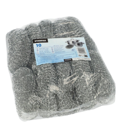 Product foto van Sponsenset pannensponsjes zilver set van 10