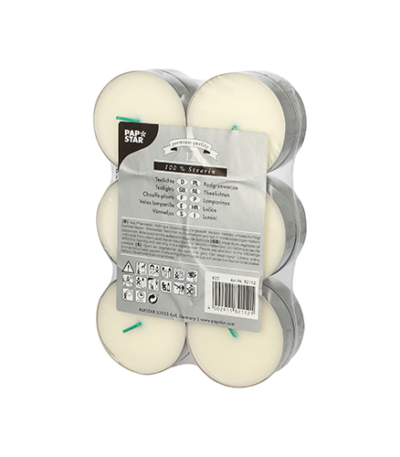 Product foto van Stearine theelichthouders wit set van 12