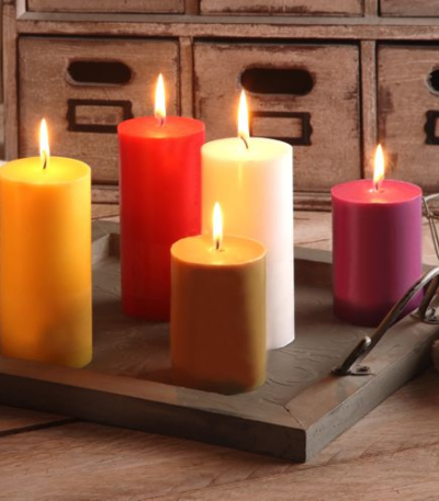 Product foto van Steenkaars wit 70mm x 150mm stearine