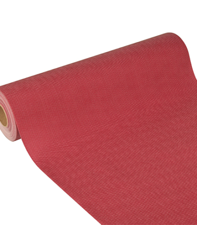 Product foto van Stof tafellopers nonwoven bordeaux 24m x 40cm