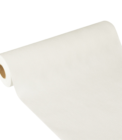 Product foto van Stof Tafellopers nonwoven wit 24m x 40cm