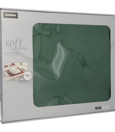 Product foto van Stof placemats donkergroen 30x40 cm set van 100 Soft Selection
