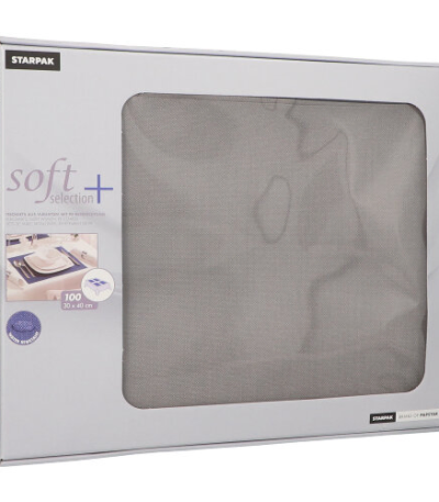Product foto van Stof placemats nonwoven grijs set van 100 30x40 cm