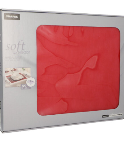 Product foto van Stof placemats nonwoven rood 30x40 cm set van 100