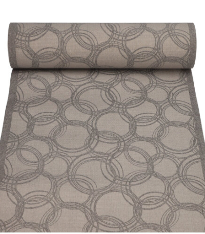 Product foto van Stof tafellopers grijs 24m x 40cm Bubbles Royal Collection