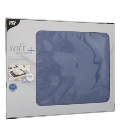 Product foto van Stoffen placemats donkerblauw 30x40 cm set van 100 Soft Selection Plus