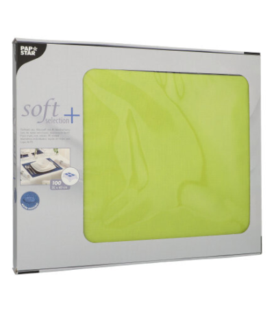 Product foto van Stoffen placemats nonwoven lime set van 100 30x40 cm