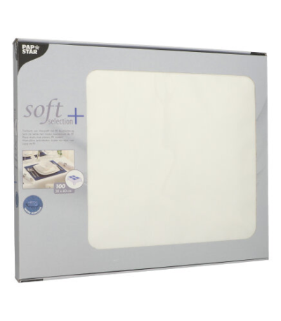 Product foto van Stoffen placemats nonwoven wit set van 100 30x40 cm