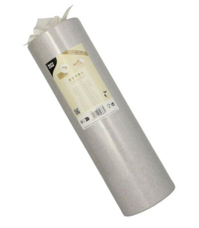 Product foto van Stoffen tafellopers PV-Tissue Mix grijs 24m x 40cm ROYAL Collection