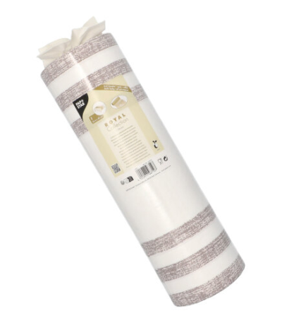 Product foto van Stoffen tafellopers PV-Tissue Mix mocca 24m x 40cm Royal Collection