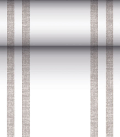 Product foto van Stoffen tafellopers PV-Tissue grijs Lines Royal Collection 24x40cm
