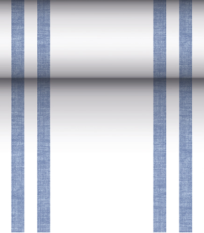 Product foto van Stoffen tafellopers blauw "Lines" 24m x 40cm ROYAL Collection