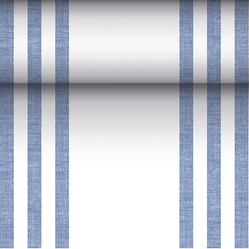 Product foto van Stoffen tafellopers blauw "Lines" 24m x 40cm ROYAL Collection