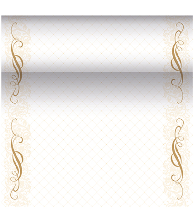 Product foto van Stoffen tafellopers goud ROYAL Collection 24m x 40cm Megan