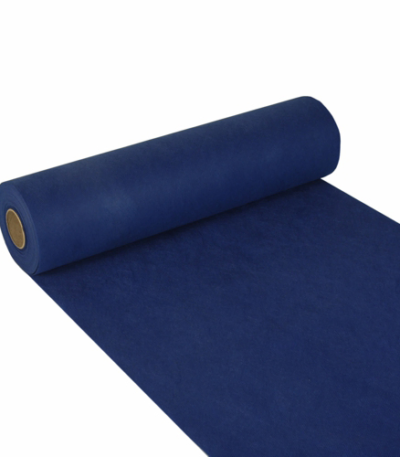 Product foto van Stoffen tafellopers nonwoven donkerblauw 24m x 40cm soft selection