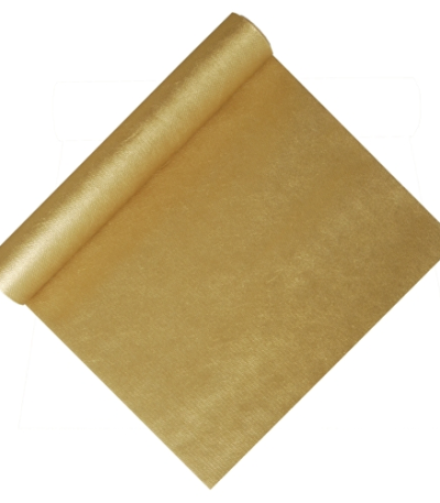 Product foto van Stoffen tafellopers nonwoven goud 4.8m