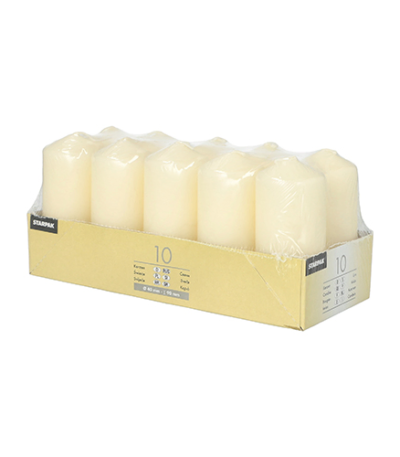 Product foto van Stompkaarsen creme set van 10 40mm x 90mm