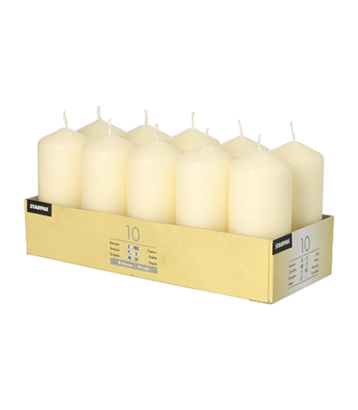 Product foto van Stompkaarsen creme set van 10 40mm x 90mm