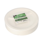 Product foto van Suikerriet Borden 2-vaks wit set van 50