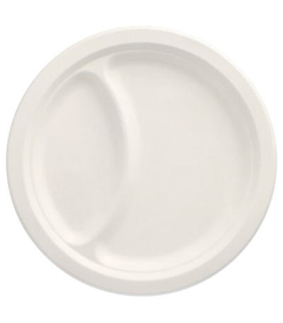 Product foto van Suikerriet Borden 2-vaks wit set van 50