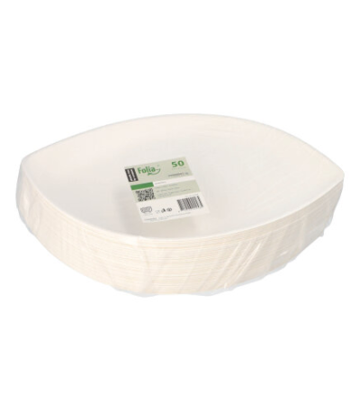 Product foto van Suikerriet Borden Ovaal Folia set van 50