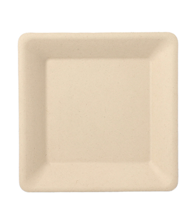 Product foto van Suikerriet Borden hoekig natuur set van 50