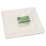 Product foto van Suikerriet Borden hoekig wit set van 12