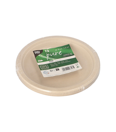 Product foto van Suikerriet Borden natuur set van 12