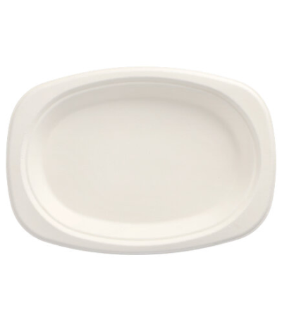 Product foto van Suikerriet Borden ovaal wit set van 50 200ml