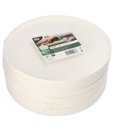 Product foto van Suikerriet Borden rond wit set van 25 Cella