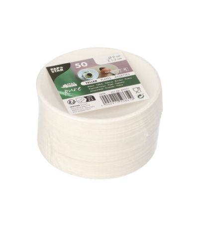 Product foto van Suikerriet Borden rond wit set van 50 Cella