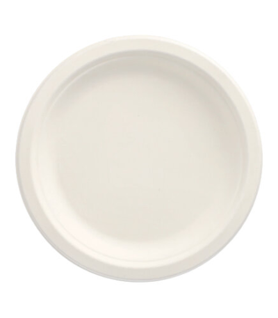 Product foto van Suikerriet Borden wit 18cm set van 12