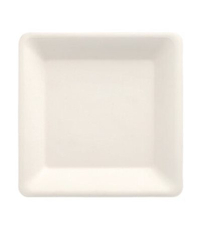 Product foto van Suikerriet Borden wit hoekig set van 12 15