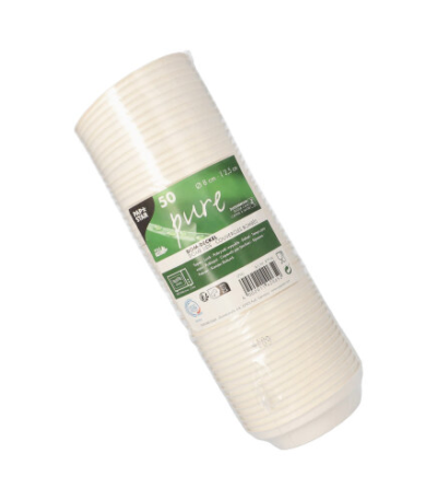 Product foto van Suikerriet Dome deksels wit set van 50 8cm