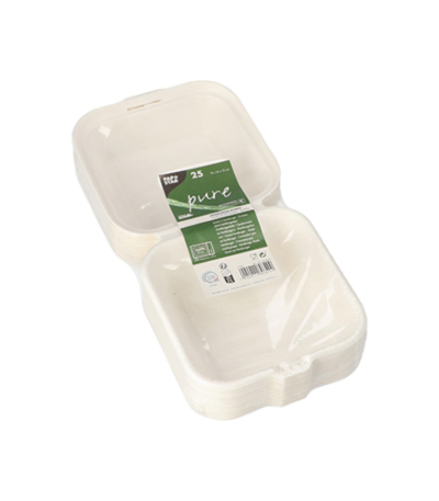 Product foto van Suikerriet Hamburgerverpakkingen wit set van 25