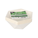 Product foto van Suikerriet Schalen wit hexagonaal set van 12 Diamond