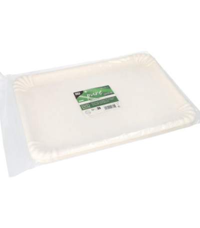 Product foto van Suikerriet Serveerschalen hoekig wit set van 6 26x35 cm