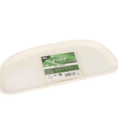 Product foto van Suikerriet borden wit set van 4 150ml Belle Vie Ligne CarrÃ©e