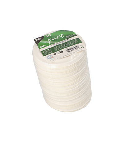 Product foto van Suikerriet deksels wit set van 50 10cm